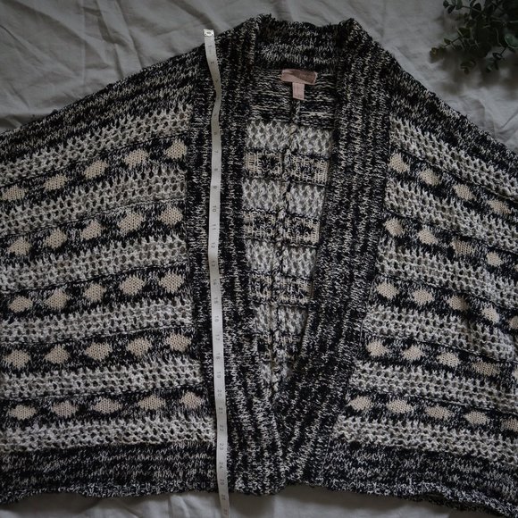 F21 Oversized Cardigan Sweater Black & White Small - Picture 7 of 10